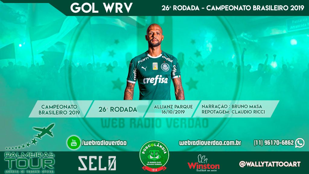 Gol de Felipe Melo - Palmeiras 1 x 0 Chapecoense - 26 rodada Brasileiro 2019 - Allianz Parque