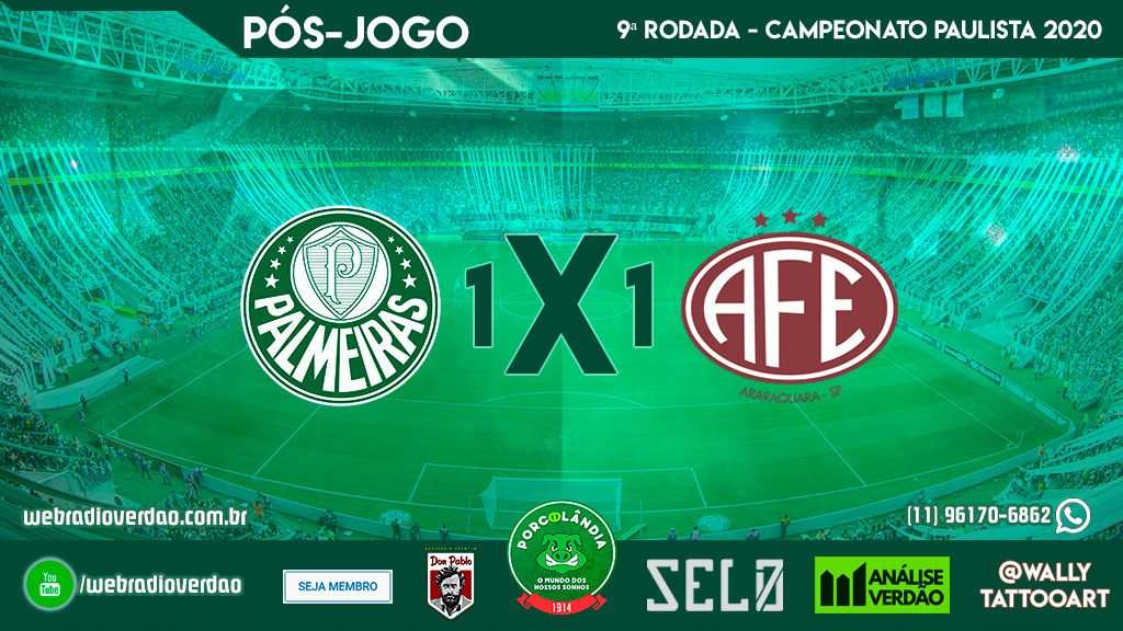 Pós-jogo Palmeiras 1x1 Ferroviaria - Campeonato Paulista 2020 - 9 rodada - Allianz Parque