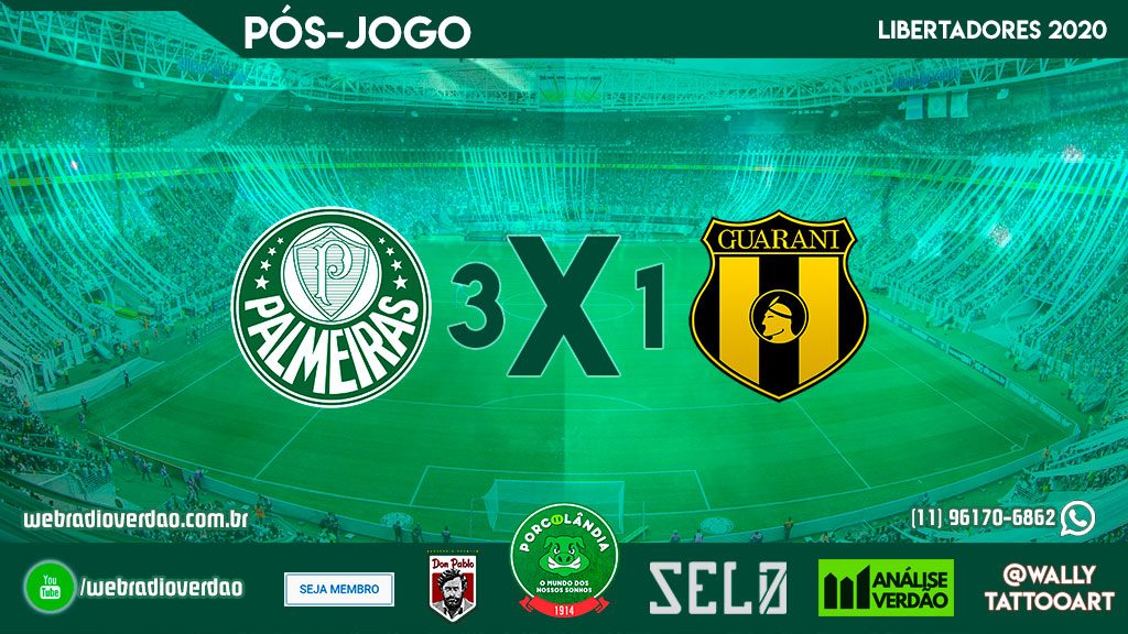 Pós-jogo - Palmeiras 3x1 Guarani PAR - Libertadores 2020 - Allianz Parque