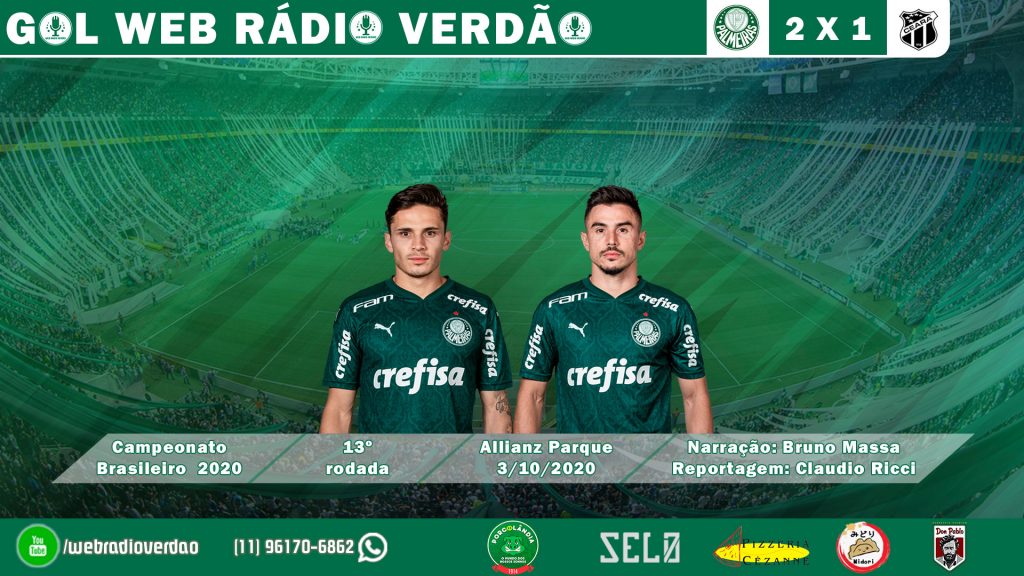 GOLS DE RAPHAEL VEIGA E WILLIAN - PALMEIRAS 2X1 CEARÁ - CAMPEONATO BRASILEIRO 2020