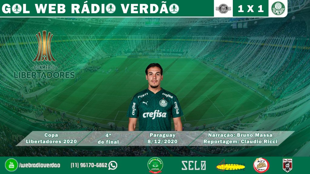 Gol de Gustavo Gomez - Libertad 1x1 Palmeiras - Libertadores 2020