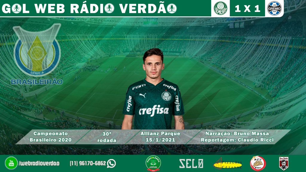 GOL DE RAPHAEL VEIGA - PALMEIRAS 1X1 GRÊMIO - WEB RÁDIO VERDÃO
