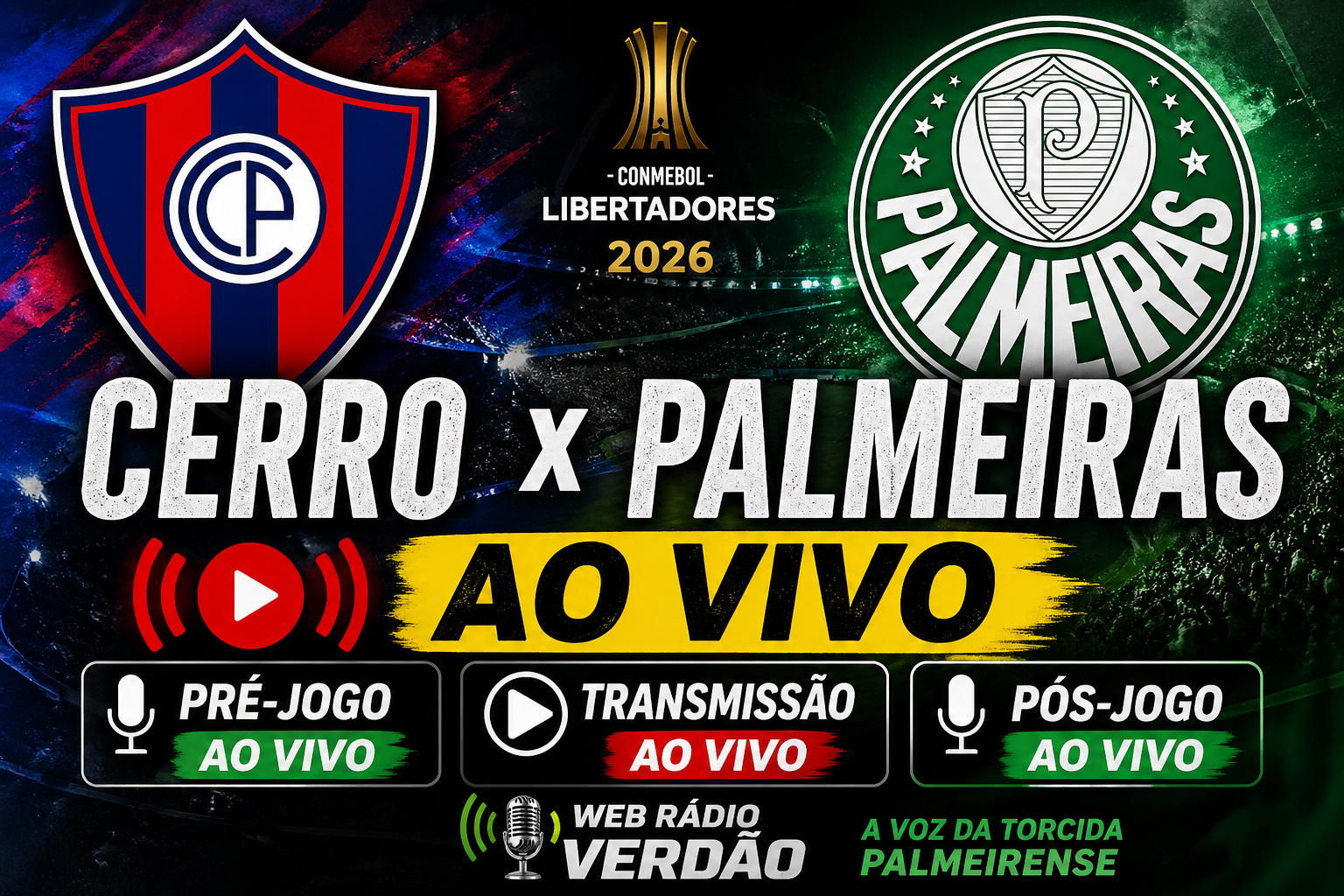 CERRO PORTEÑO x PALMEIRAS AO VIVO